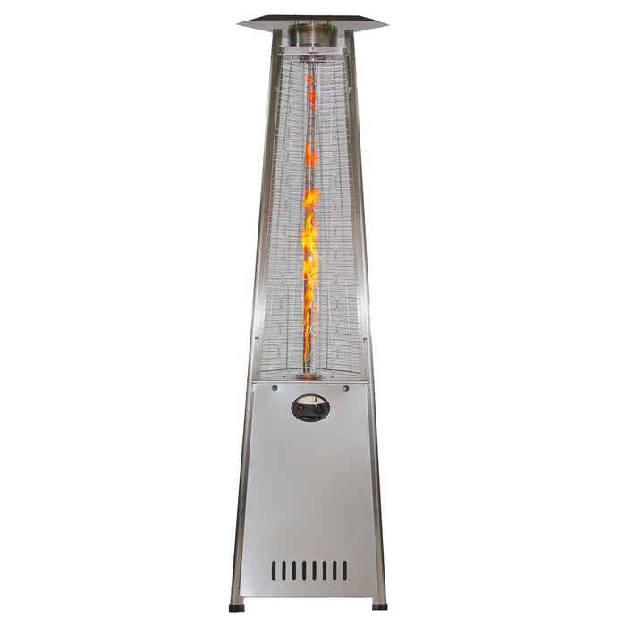 Radtec Two Pack: 93" Pyramid Flame Propane Patio Heaters - Stainless Steel Finish (41,000 BTU)