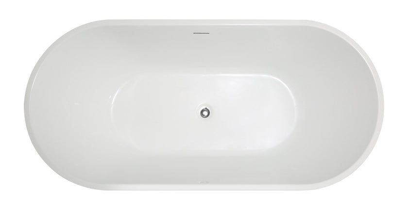ANZZI Chand Series 55" - 67" Flat Bottom Freestanding Soaker Tub FT-AZ098-55