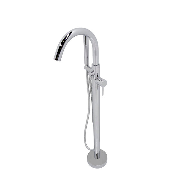 ANZZI Lusso 6.3 ft. Solid Surface Classic Soaking Bathtub and Kros Faucet FT504-0025
