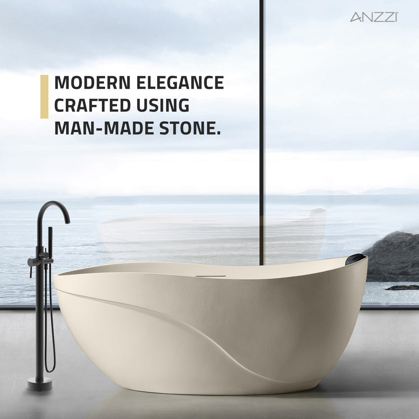 ANZZI Kelut Series 67 in. Freestanding Soaking Bathtub FT-AZ516