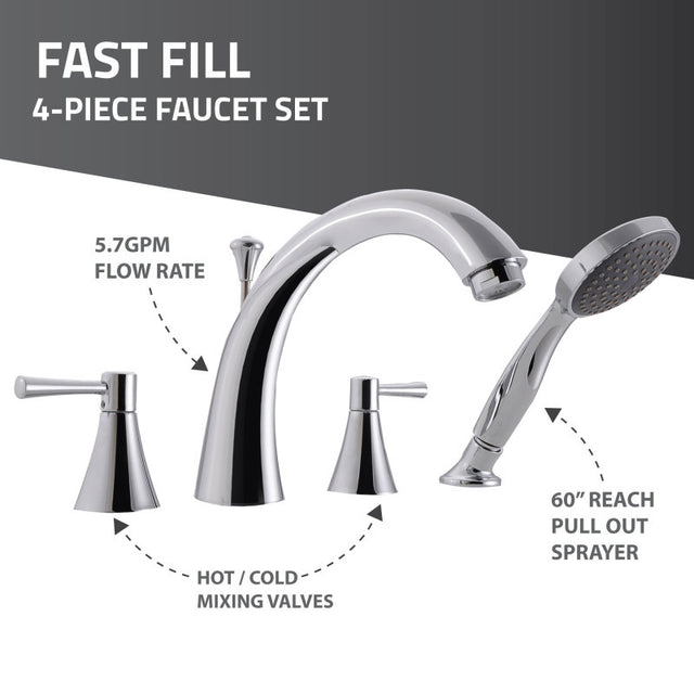 ANZZI 29" x 52" Therapeutic Walk-In Tub Dual Hydrotherapy AZ2952RWA