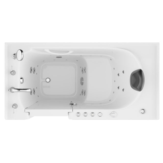 ANZZI 30 in. x 60 in. Left Drain Quick Fill Walk-In Whirlpool and Air Tub with Powered Fast Drain in White AMZ3060WILWD