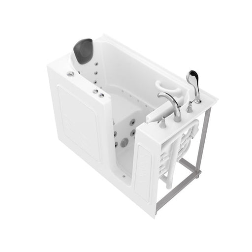 ANZZI 53 - 60 in. x 26 in. Right Drain Air and Whirlpool Jetted Walk-in Tub in White AMZ5326RWD