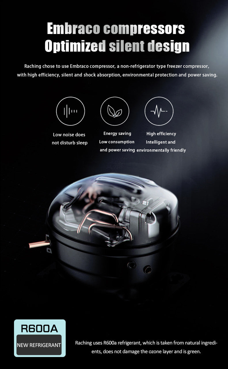 (Discontinued) Raching MON3800A Climate Control Black Titanium Stainless Steel 1,800-Cigar Electric Humidor