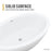ANZZI Kekehun 6.3 ft. Solid Surface Center Drain Freestanding Bathtub FT-AZ8415