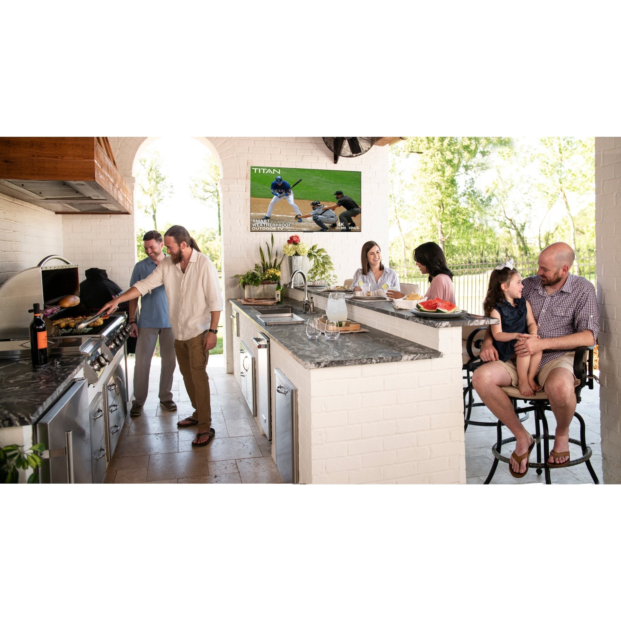 Titan Weatherproof Outdoor TV Full Sun L-100 OLED 4K Smart TV Powered By LG WebOS