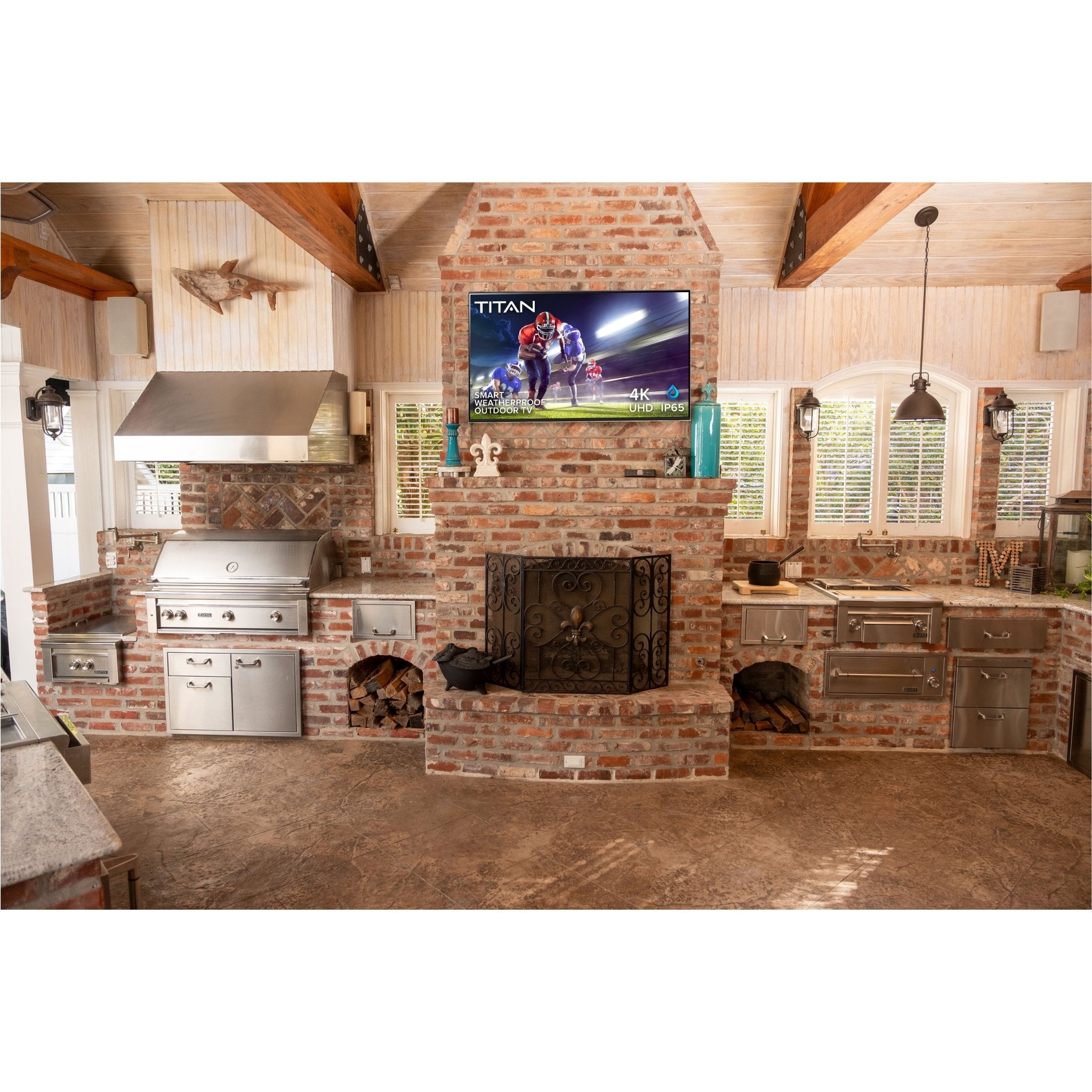 Titan Outdoor TV 70 Inch Titan Weatherproof Outdoor TV Partial Sun L-100 UHD 4K Smart TV Powered By LG WebOS