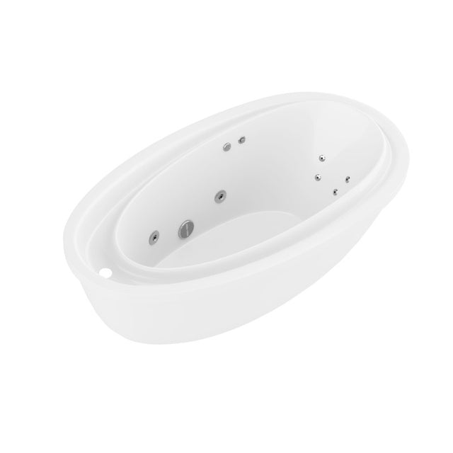 Anzzi Leni Series 71 in. x 38 in. Jetted Whirlpool 54 Gallon Capacity Freestanding Bathtub with Reversible Drain in White FT-AZ202