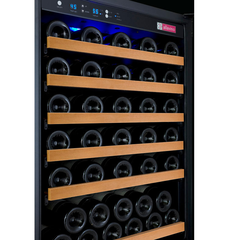 Allavino FlexCount Series 56 Bottle Single Zone Built-In Wine Refrigerator with Black Door - Right Hinge AO VSWR56-1BR20