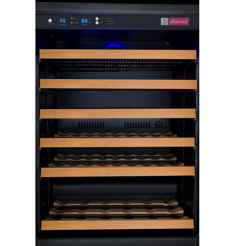 Allavino FlexCount Series 56 Bottle Single Zone Built-In Wine Refrigerator with Black Door - Right Hinge AO VSWR56-1BR20