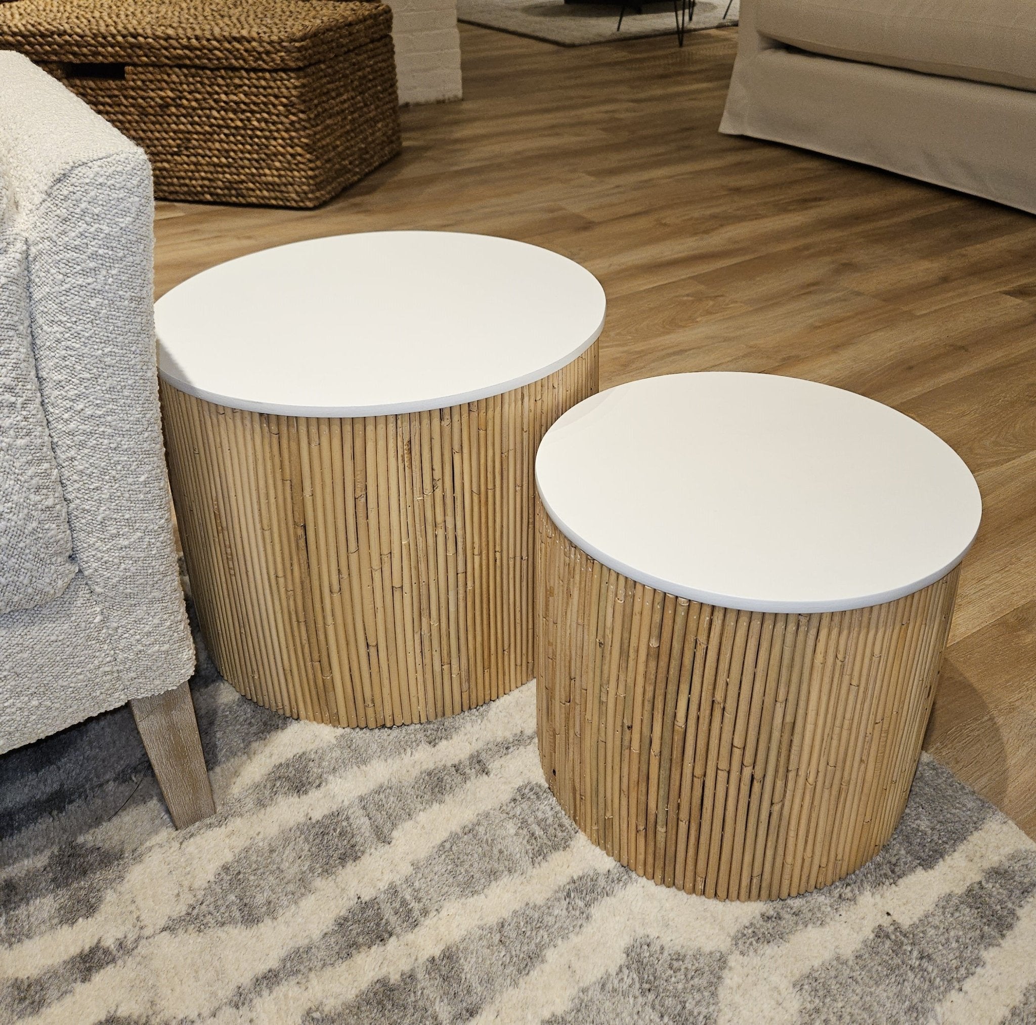 Padmas Willow Coffee Tables - Set of 2 - White WIL05-WHT