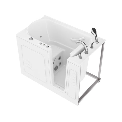 ANZZI 30 in. x 53 in. Right Drain Quick Fill Walk-In Whirlpool Tub with Powered Fast Drain in White AMZ3053RWH