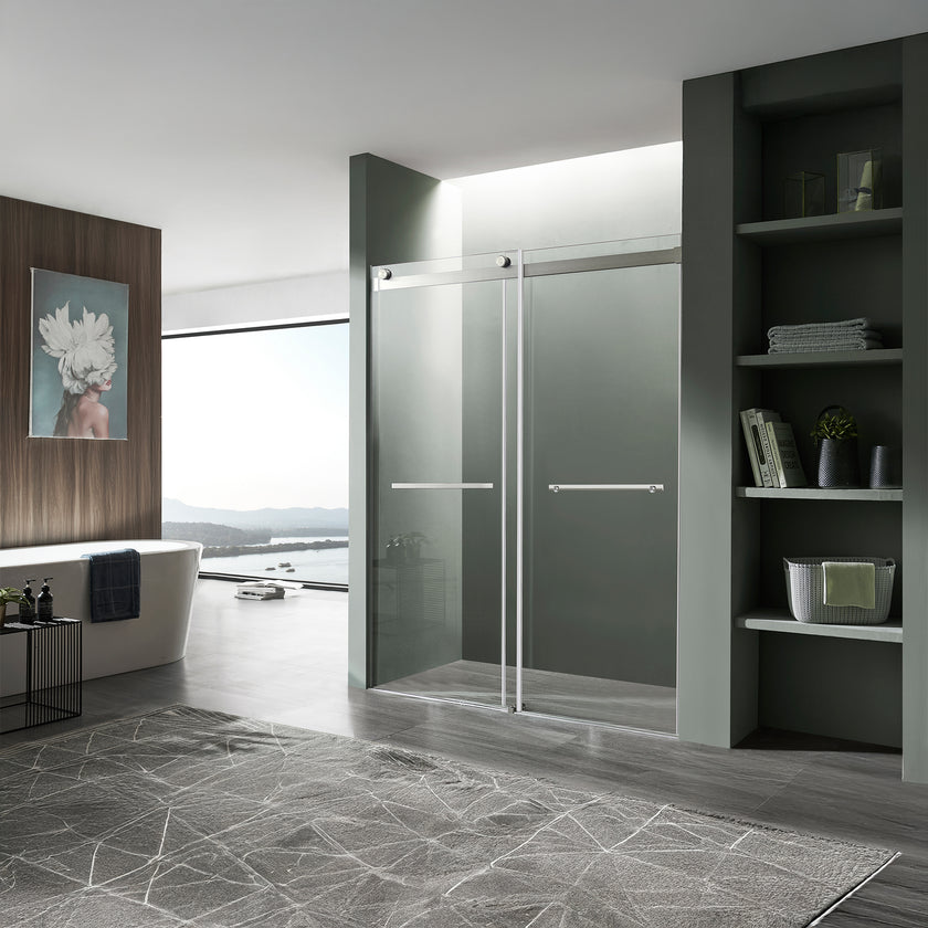 Anzzi Kahn Series 57 to 60 in. x 76 in. Sliding Frameless Shower Door SD-FRLS05802BN