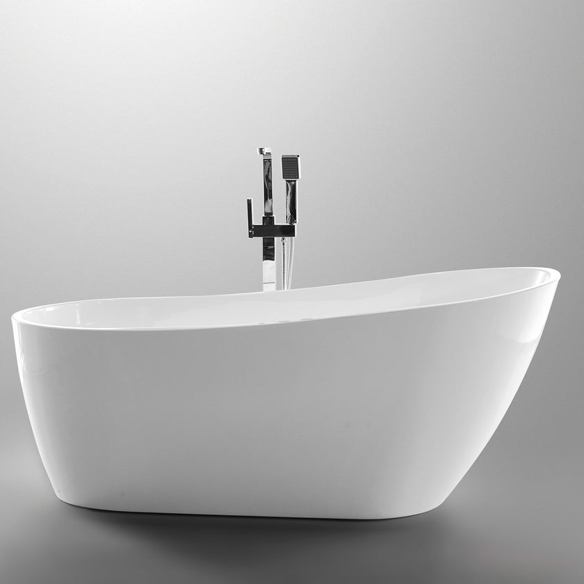 Anzzi Trend Series 67 in. x 32 in. Flat Bottom Acrylic Freestanding Soaking Bathtub FT-AZ093