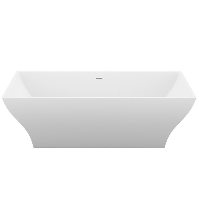 ANZZI Crema 5.9 ft. Solid Surface Center Drain Freestanding Bathtub FT-AZ509