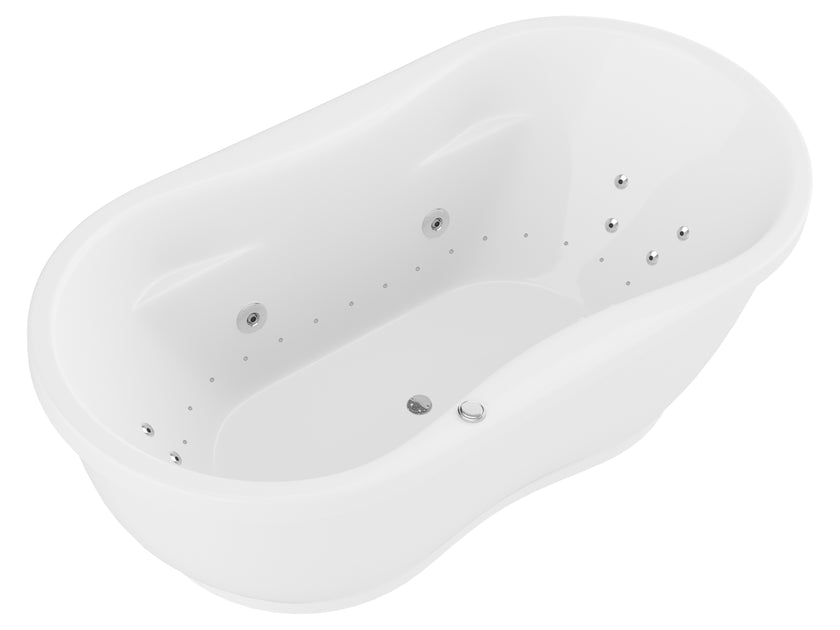Anzzi Lori Series 71 in. L x 36 in. W Acrylic Freestanding Air Bathtub with Center Drain in White