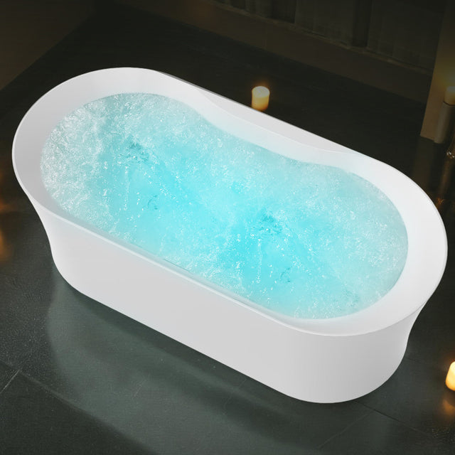 ANZZI Julia Series 67 in. Freestanding Acrylic Air and Whirlpool Bathtub FT-AZ204