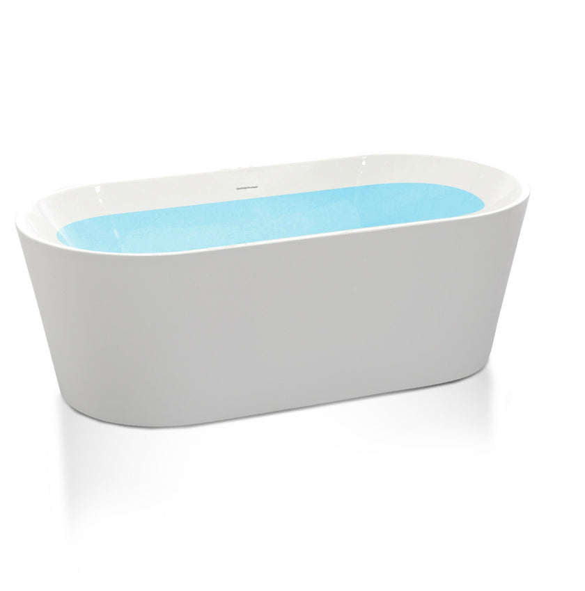 ANZZI Chand Series 55" - 67" Flat Bottom Freestanding Soaker Tub FT-AZ098-55