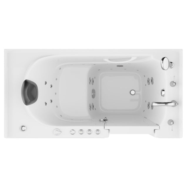 ANZZI 30 in. x 60 in. Right Drain Quick Fill Walk-In Whirlpool and Air Tub with Powered Fast Drain in White AMZ3060WIRWD