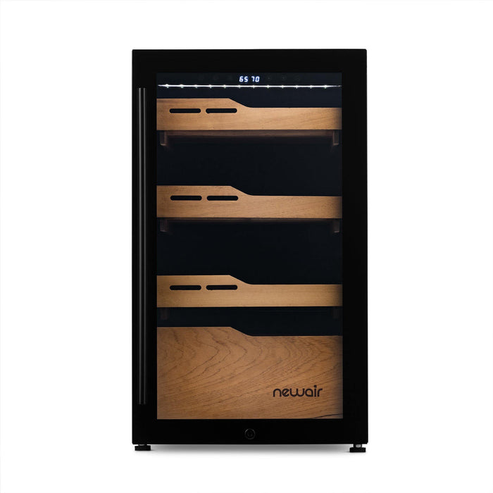 Newair 840 Count Electric Cigar Humidor, Built-in Humidification System with Opti-Temp™ Heating and Cooling Function, Precision Temperature, LED Lighting, and Peek-In™ Spanish Cedar Drawers