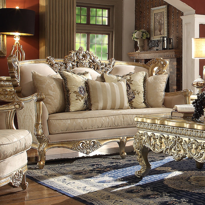 Homey Design Bright Gold Sofa Set HD-04 – 3PC