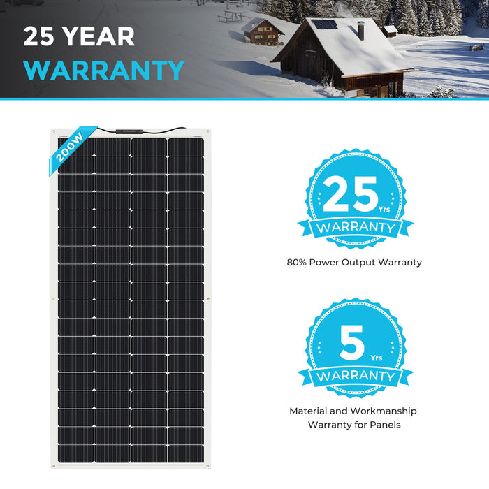Renogy 200 Watt 12 Volt Flexible Monocrystalline Solar Panel RSP200DB-72-US