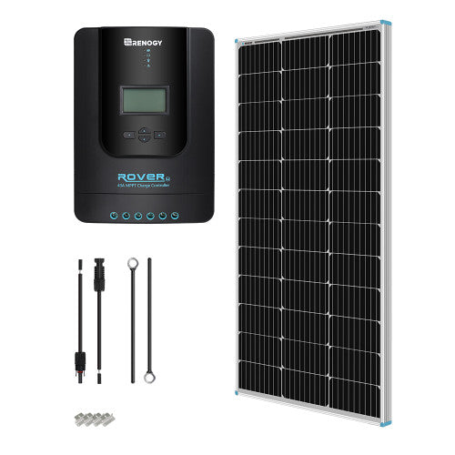 Renogy 100 Watt 12 Volt Solar Starter Kit with 20A/40A MPPT Charge Controller RNG-KIT-STARTER100D-RVR20-US