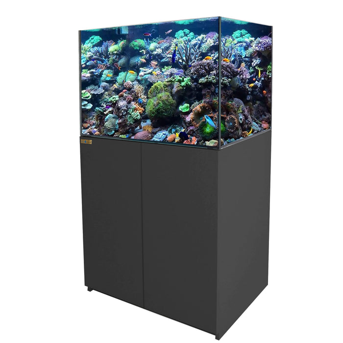 Aqua Dream 100 Gallon Coral Reef Aquarium Tank with Ultra Clear Glass and Built in Sump All Black REEF-900-BK