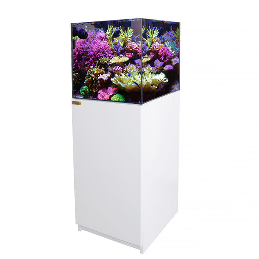 Aqua Dream 37 Gallon Coral Reef Aquarium Tank with Ultra Clear Glass and Built in Sump All White REEF-450-WT