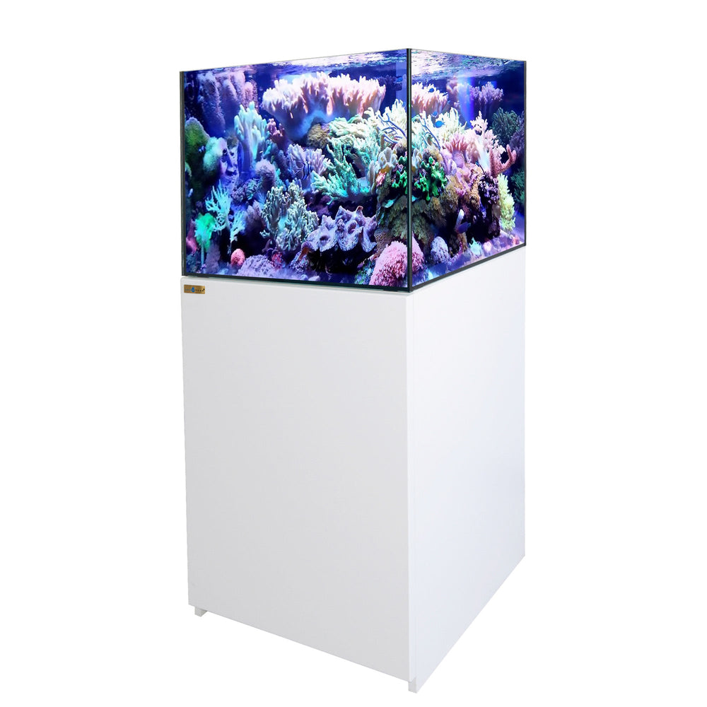 Aqua Dream 90 Gallon Coral Reef Aquarium Tank with Ultra Clear Glass and Built in Sump All White REEF-800-WT