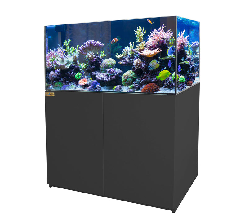 Aqua Dream 130 Gallon Coral Reef Aquarium Tank with Ultra Clear Glass and Built in Sump All Black REEF-1200-BK