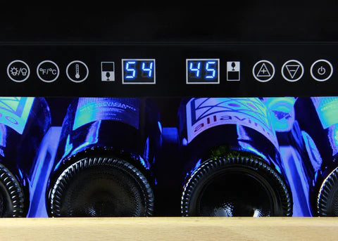 Allavino 24" Wide FlexCount II Tru-Vino Technology 172 Bottle Dual Zone Stainless Steel Left Hinge Wine Refrigerator