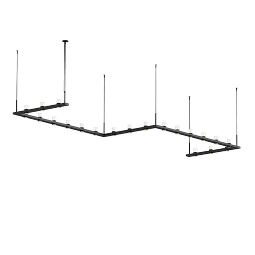 Foundry Intervals 4'x16' Zig Zag Led Pendant With Clear W/Cone Uplight Trim In Satin Black