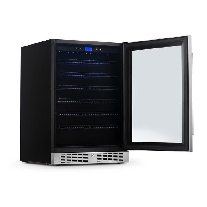Newair 24” Built-in Premium 224 Can Beverage Fridge with Color Changing LED Lights