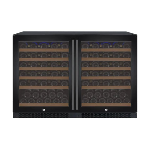 Allavino 47" Wide FlexCount II Tru-Vino 112 Bottle Dual Zone Black Side-by-Side Wine Refrigerator