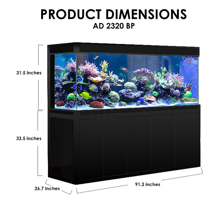 Aqua Dream 400 Gallon Tempered Glass Aquarium Black AD-2320-BP