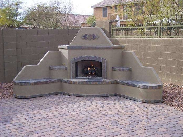 Kokomo Grills Santa Fe Outdoor Fireplace – Corner