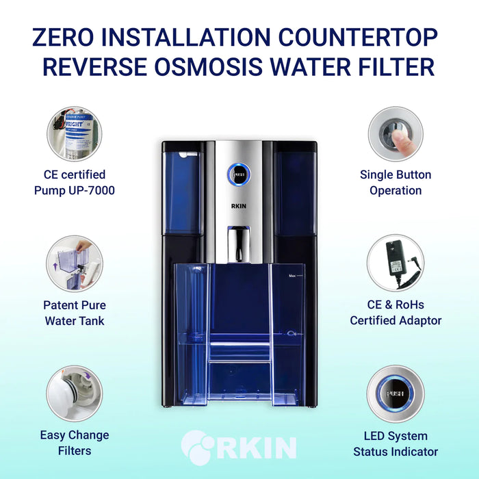 Rkin Zero Installation Purifier Countertop Reverse Osmosis Water Filter