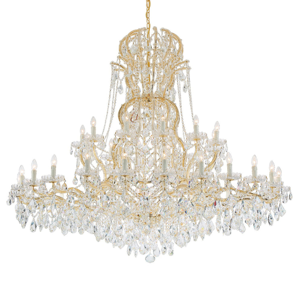 Foundry Maria Theresa 37 Light Spectra Crystal Gold Chandelier