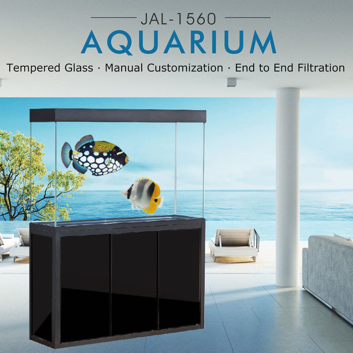 Aqua Dream 175 Gallon Tempered Glass All-in-One Aquarium Black AD-1560-ABK