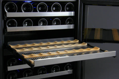 Allavino 24" Wide FlexCount II Tru-Vino 56 Bottle Single Zone Stainless Steel Left Hinge Wine Refrigerator