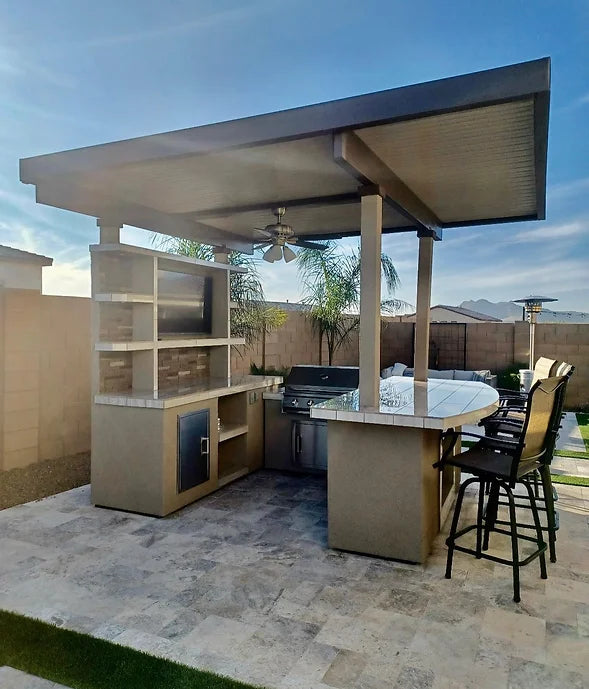 Kokomo Grills St. Croix Outdoor Kitchen With Built In BBQ Grill and 12x12 Patio Cover STCROIX