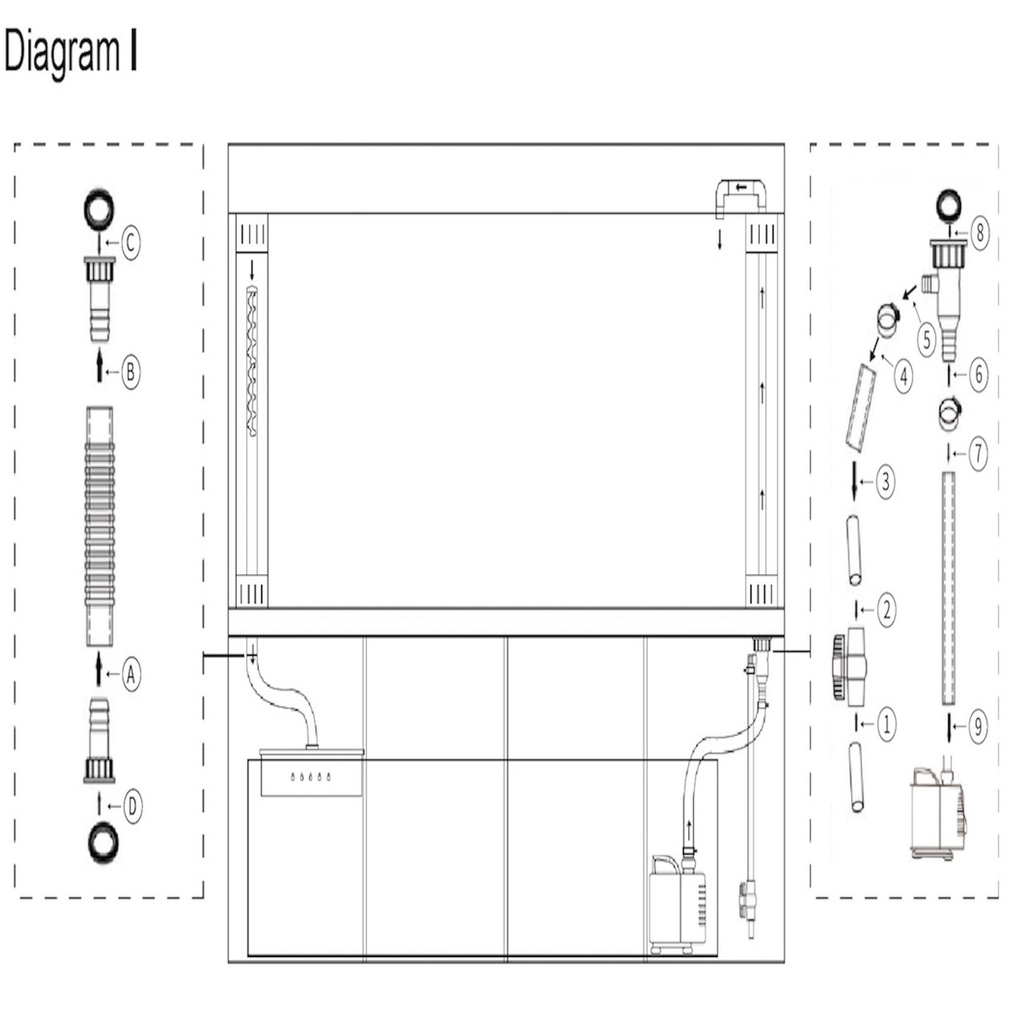 Aqua Dream 175 Gallon Tempered Glass Aquarium White Oak AD-1560-WO
