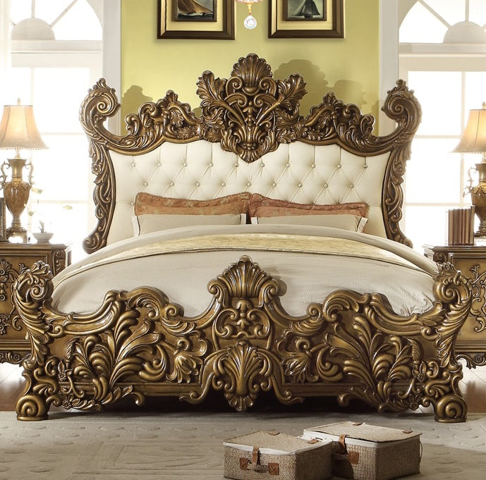 Homey Design Bedroom Set Gold & Brown HD-8008 – 5PC