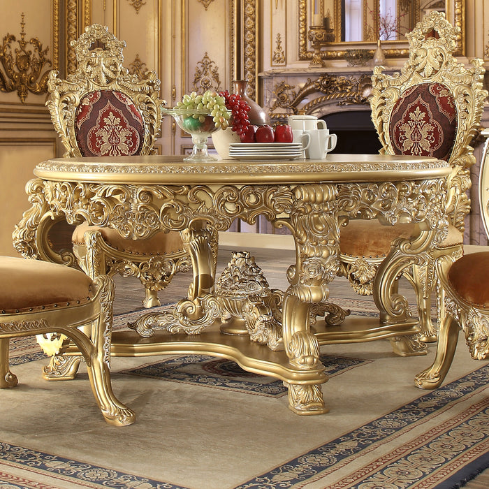 Homey Design Dining Table Set Bright Gold HD-8086 – 5PC
