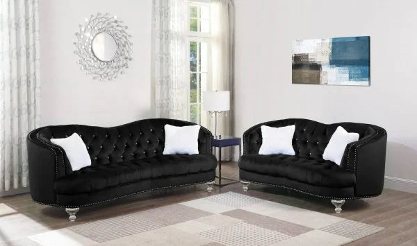 Best Quality Furniture Upholstered Loveseat Tufted Set S312