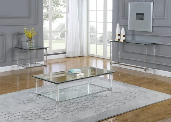 Best Quality Furniture Glass 3pc Coffee Set CT137-8-9