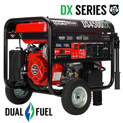 DuroMax 4,500 Watt Dual Fuel Portable Generator w/ CO Alert DS4500DX