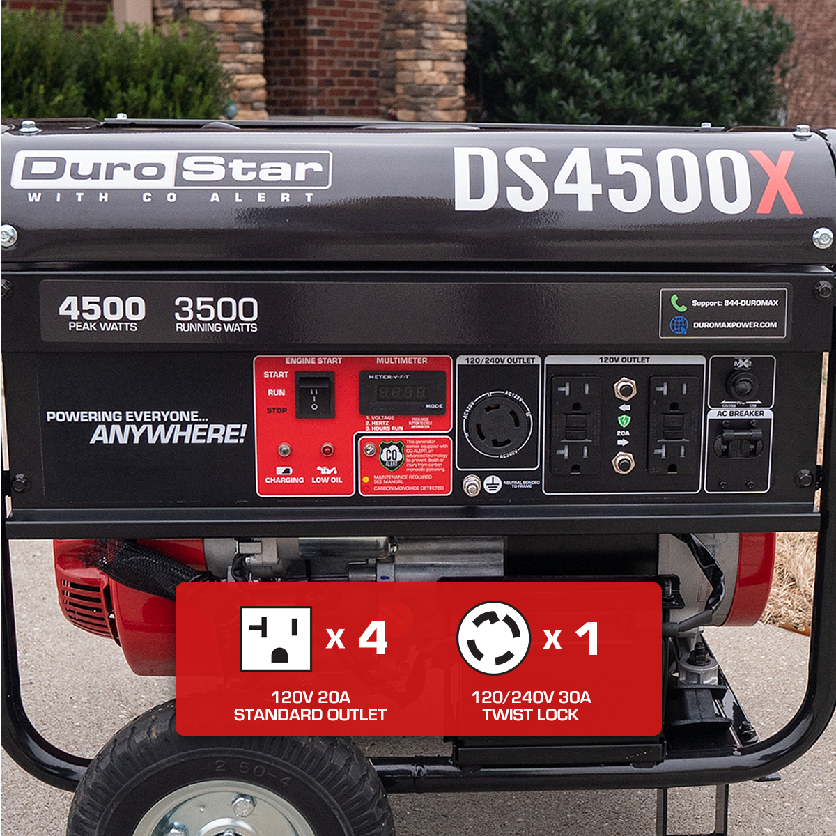 DuroStar 4,500 Watt Gasoline Portable Generator w/ CO Alert DS4500X