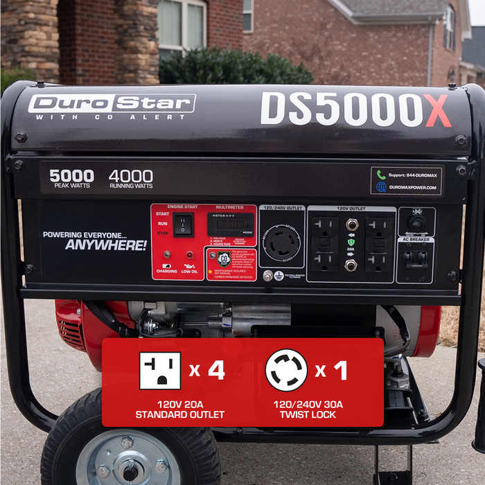 DuroStar 5,000 Watt Gasoline Portable Generator w/ CO Alert DS5000X